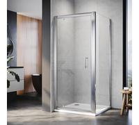 ELEGANT 1000x800mm Pivot Shower Enclosure Reversible Screen Panel - 6mm Tempered Glass Door Shower Cubicle