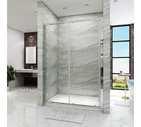 ELEGANT 1100 x 700mm Sliding Shower Enclosure with Tray + 90mm Waste for Wetroom Cubicle in 6mm Safety Glass Screen Shower Door