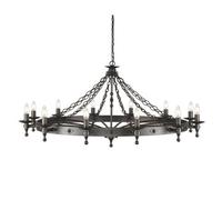 12 Bulb Chandelier 2 Tier Hand Crafted Graphite Finish Black LED E14 60W