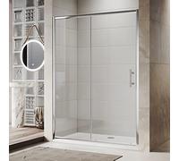 ELEGANT 1200mm Sliding Shower Screen Panel 8mm Premium Safety Easy Clean Glass for Bath Shower Enclosure Cubicle Door