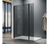 ELEGANT 1200mm Walk in Shower Screen 8mm Dark Grey Easy Clean Safety Glass Wet Room Shower Enclosure Shower Cubicles with 300mm Return Panel