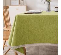 Elegant 120x120cm Green Cotton Linen Tablecloth - Waterproof Drop & Dust Resistant Contemporary Design for Indoor & Outdoor Use Perfect for Dining & Events.