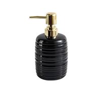 Elegant 13.5oz Modern Ceramic Soap Dispenser Electroplated ABS Pumps Bottles Bathroom Kitchen Décor for Counter Bathroom Decor(Black)
