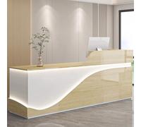 Elegant 130cm Reception Desk with Lockable Drawer & Keyboard TrayFunctional Office Hotel Salon FurnitureStylish & Durable Welcome Counter