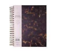 Elegant 15-Month Spiral-Bound Planner with Geometric Cover Large Spiral Tortoise Shell Planner Design - Featuring Weekly & Monthly Spreads for Academic, Professional, and Personal Organization