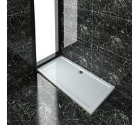 ELEGANT 1500 x 900 x 40 mm Rectangular Stone Shower Tray for Shower Enclosure Cubicle + Waste Trap