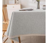 Elegant 160x220cm Light Grey Cotton Linen Tablecloth - Waterproof Drop-Resistant Dust-Proof for Indoor & Outdoor Use - Contemporary Design Durable & Stylish Table Cover