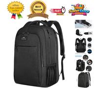 MATEIN Travel Laptop Backpack 17.3 Inch Large Computer Backpack Stylish Business Bag Men with USB Charging Port Water Resistant College Rucksack Unisex Lightweight computer Rucksack Daypack, Black