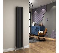 ELEGANT 1800 x 300 mm Anthracite Vertical Flat Panel Double Radiator Designer Tall Upright Column Central Heating Bathroom Radiators