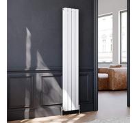 ELEGANT 1800 x 300 mm White Vertical Column Radiator Double Flat Panel Designer Bathroom Radiator