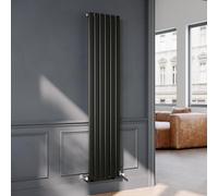 ELEGANT 1800 x 408mm Black Vertical Designer Radiator Flat Panel Single Panel Modern Central Heating Rad