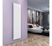 ELEGANT 1800 x 452 mm White Vertical Column Radiator Single Flat Panel Designer Bathroom Central Heating Radiator