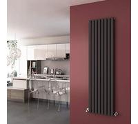 ELEGANT 1800 x 480 mm Designer Radiators Anthracite Vertical Column Radiator Oval Single Panel