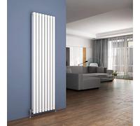 ELEGANT 1800 x 480mm White Vertical Column Double Panel Designer Radiator