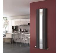 ELEGANT 1800 x 499 mm Vertical Mirror Radiator Designer Oval Column Panel Central Heating Radiators (Anthracite)