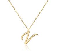 Elegant 18K Gold Script Initial Necklace - Personalized Letter Jewelry for Women, Handcrafted Stainless Steel Pendant, Gift for Anniversary, Birthday, Christmas, Graduation, Valentine, Mother's Day