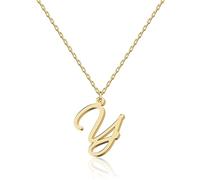 Elegant 18K Gold Script Initial Necklace - Personalized Letter Jewelry for Women, Handcrafted Stainless Steel Pendant, Gift for Anniversary, Birthday, Christmas, Graduation, Valentine, Mother's Day