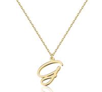 Elegant 18K Gold Script Initial Necklace - Personalized Letter Jewelry for Women, Handcrafted Stainless Steel Pendant, Gift for Anniversary, Birthday, Christmas, Graduation, Valentine, Mother's Day