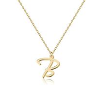 Elegant 18K Gold Script Initial Necklace - Personalized Letter Jewelry for Women, Handcrafted Stainless Steel Pendant, Gift for Anniversary, Birthday, Christmas, Graduation, Valentine, Mother's Day