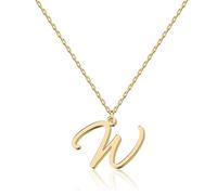 Elegant 18K Gold Script Initial Necklace - Personalized Letter Jewelry for Women, Handcrafted Stainless Steel Pendant, Gift for Anniversary, Birthday, Christmas, Graduation, Valentine, Mother's Day