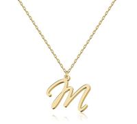 Elegant 18K Gold Script Initial Necklace - Personalized Letter Jewelry for Women, Handcrafted Stainless Steel Pendant, Gift for Anniversary, Birthday, Christmas, Graduation, Valentine, Mother's Day