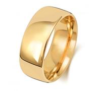 Elegant 18K Slight Court Wedding Ring - Size P