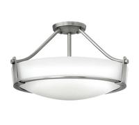Elegant 2 Bulb Flush Light For Low Ceilings In Antique Nickel Finish