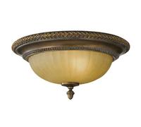 Elegant 2 Bulb Flush Light With Firenze Gold Finish For Low Ceilings