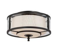 Elegant 2 Bulb Flush Mount Light In Dark Cherry Finish For Low Ceilings