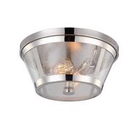 Elegant 2 Bulb Flush Mount Light In Polished Nickel Finish For Low Ceilings
