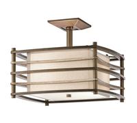 Elegant 2 Bulb Semi Flush Light In Cambridge Bronze With Led E27 Socket