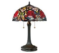Elegant 2 Bulb Tiffany Style Table Lamp With Vintage Bronze Finish