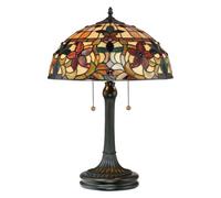 Elegant 2-Bulb Tiffany Style Table Lamp With Vintage Bronze Finish