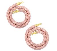 Elegant 2-Pack 3m/9.8ft Pink Woven Rope Barrier with Gold Plated Hooks Perfect for Wedding Decorations and Birthday Party Decor Hemp Material