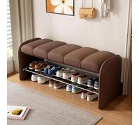 Elegant 2-Tier Synthetic Leather Storage Bench - Stylish Ottoman for Shoe Storage - Perfect Entryway & Bedroom Furniture - Functional & Chic Design