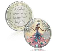Elegant 20 Year Sobriety Coin, Butterfly Metamorphosis AA Coin - Sister Power Sober Chip for Twenty Year Addiction Recovery, Clean Living Sobriety Gift for Women