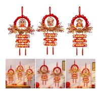 Elegant 2025 Chinese New Year Decorative Luck Character Hanging Ornament For Indoors And Outdoor Festival Environment Cotton Rope Paper Decors