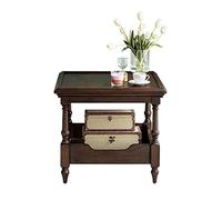 Elegant 23.6" Black Walnut Square Coffee Table - 2-Tier Rustic Side Table for Living Room Sofa & Bedside - Stylish Wooden Accent Furniture