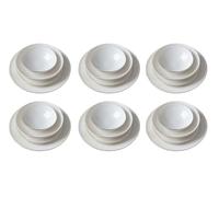 Elegant 24-Piece Dinner Set, 100% Porcelain, White & Gold, Includes Service Plates, Bowls, & Dessert Plates, Microwave & Dishwasher Safe, Perfect for Entertaining