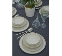 Elegant 24-Piece Dinner Set, 100% Porcelain, White, Includes Service Plates, Bowls & Dessert Plates, Microwave & Dishwasher Safe, Perfect for Any Occasion