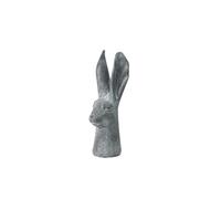 Elegant 29cm Stone-Effect Hare Head Sculpture - Patina-Finish Resin Rabbit Ornament, Weatherproof & Frost-Resistant Bunny Figurine for Porch, Balcony, Lawn and Indoor/Outdoor Home Décor (Grey)