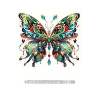 Elegant 2D Flat Acrylic Butterfly Hanging Pendant with Crystal Like Design for Car Rear Mirrored Charm and Window Decors Car Charm Accessories