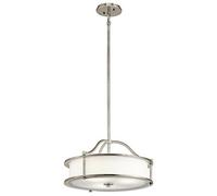 Elegant 3 Bulb Ceiling Pendant Light In Classic Pewter Finish
