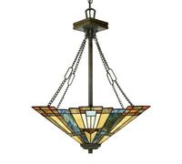 Elegant 3 Bulb Ceiling Pendant Light In Valiant Bronze