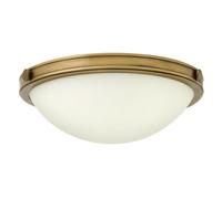 Elegant 3-Bulb Semi Flush Ceiling Light With Heritage Brass Finish And White Shade