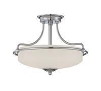 Elegant 3-Bulb Semi-Flush Light In Antique Nickel Finish With Led E27 Socket