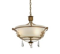Elegant 3 Bulb Semi Flush Light With Crystal Droplets In Gold Patina Finish