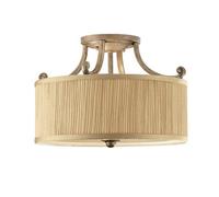 Elegant 3 Bulb Semi Flush Light With Gold Shade And Led E27 Socket