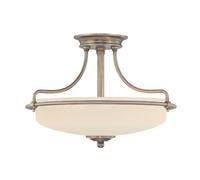 Elegant 3 Bulb Semi Flush Mount Light In Polished Chrome With Led E27 Fittings