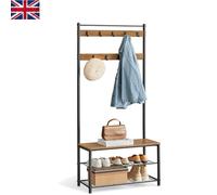 Elegant 3-in-1 Hallway Organizer with Shoe Rack and Coat Hooks - Adjustable Feet